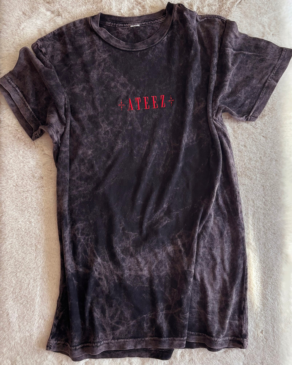 ATEEZ Shirt, Embroidered BAD Golden Hour Tee, ATINY KPop Gift, Vintage Washed Unisex Cotton T-Shirt