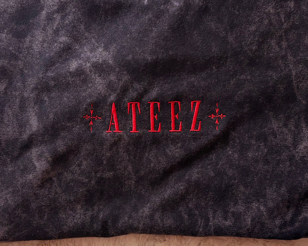 ATEEZ Shirt, Embroidered BAD Golden Hour Tee, ATINY KPop Gift, Vintage Washed Unisex Cotton T-Shirt