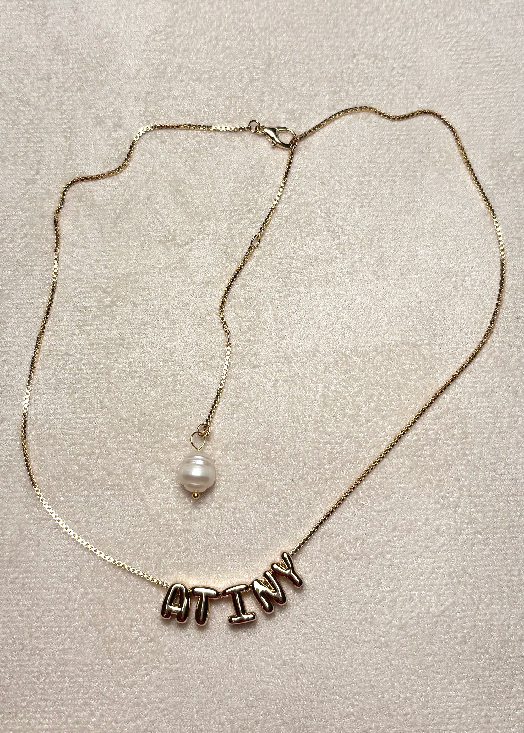 ATINY Bubble Letter Necklace Pirate Pearl Baroque Charm, ATEEZ Kpop Gift