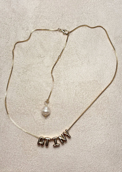 ATINY Bubble Letter Necklace Pirate Pearl Baroque Charm, ATEEZ Kpop Gift