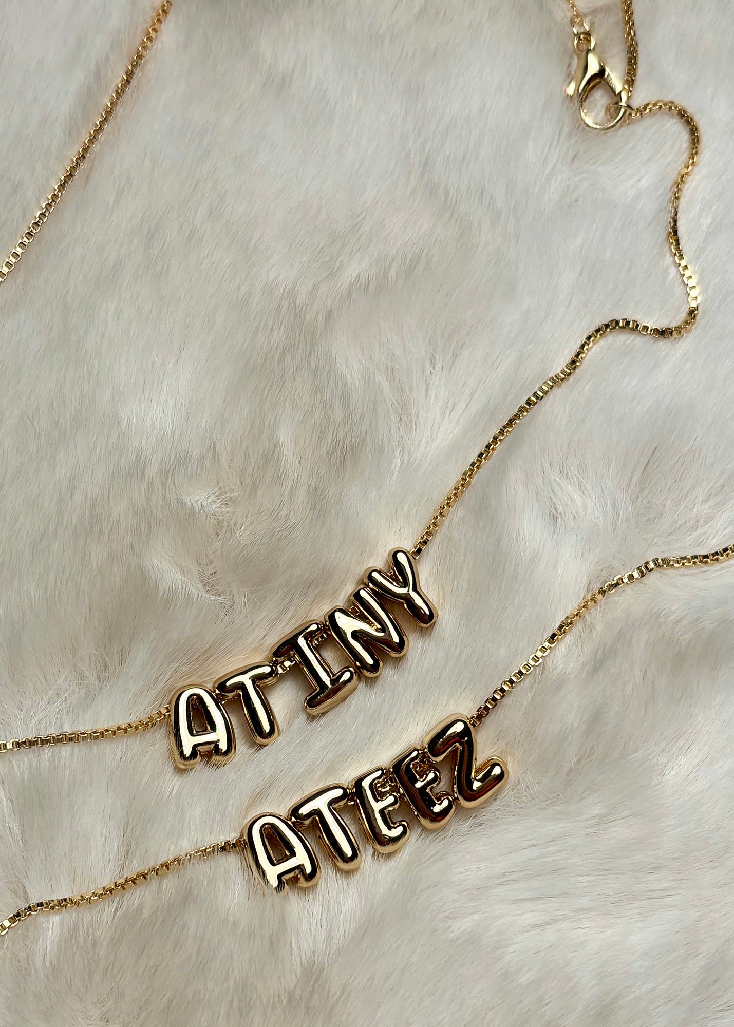 ATINY Bubble Letter Necklace Pirate Pearl Baroque Charm, ATEEZ Kpop Gift
