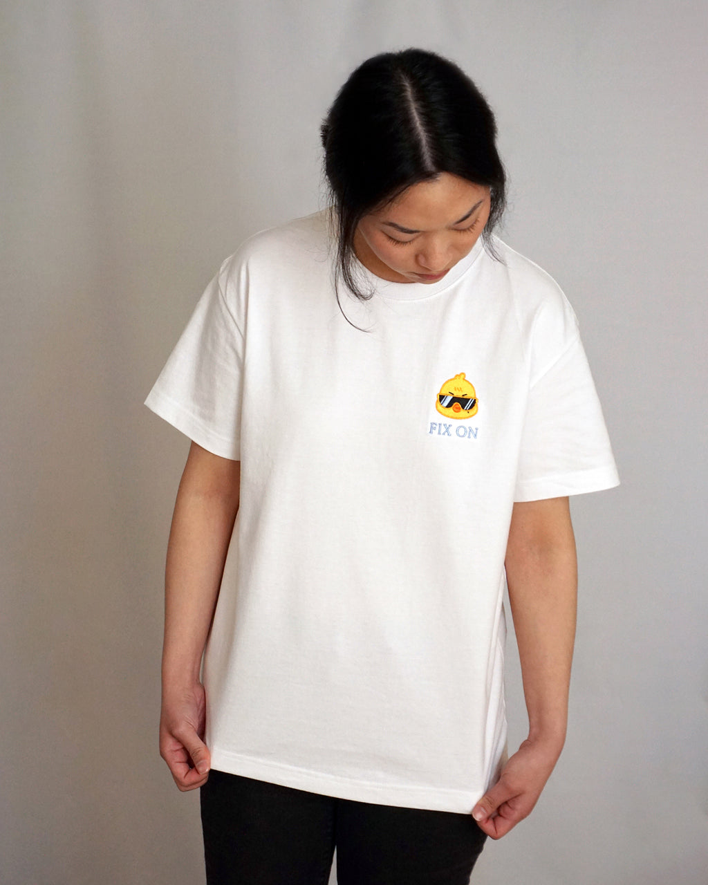 ATZ Blue Fix-On Mingi Bbyongming ATINY on White T-shirt, Unisex