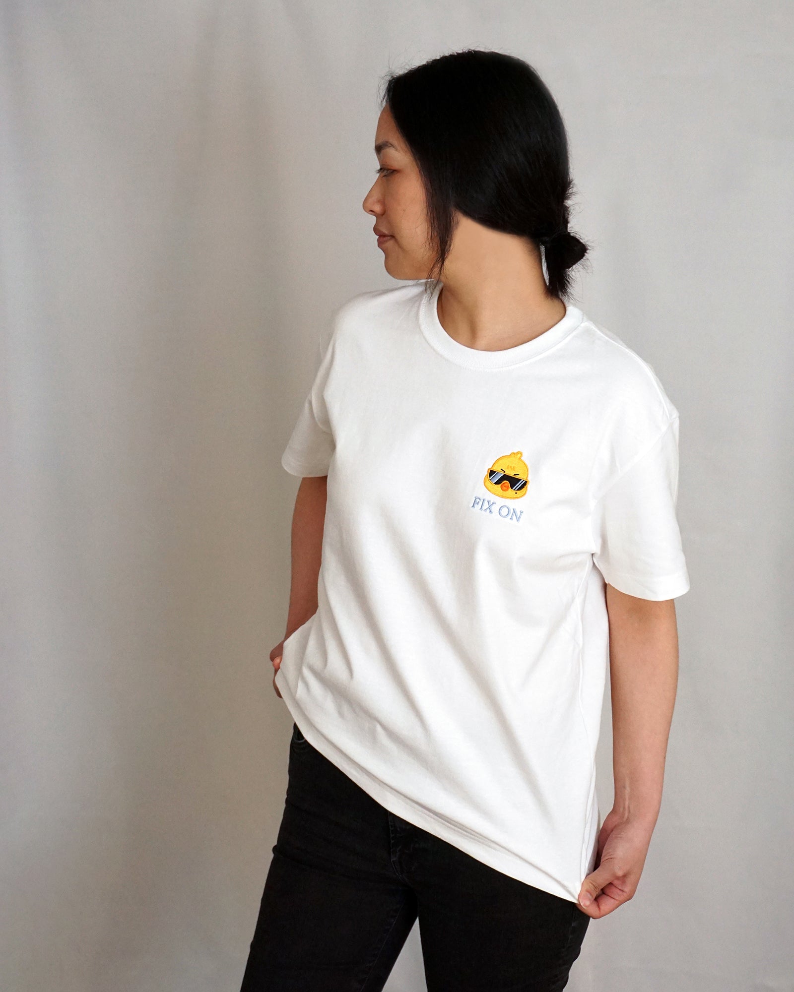 ATZ Blue Fix-On Mingi Bbyongming ATINY on White T-shirt, Unisex