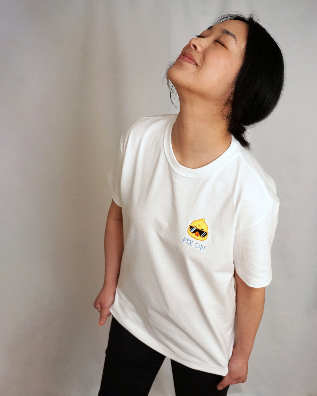 ATZ Blue Fix-On Mingi Bbyongming ATINY on White T-shirt, Unisex