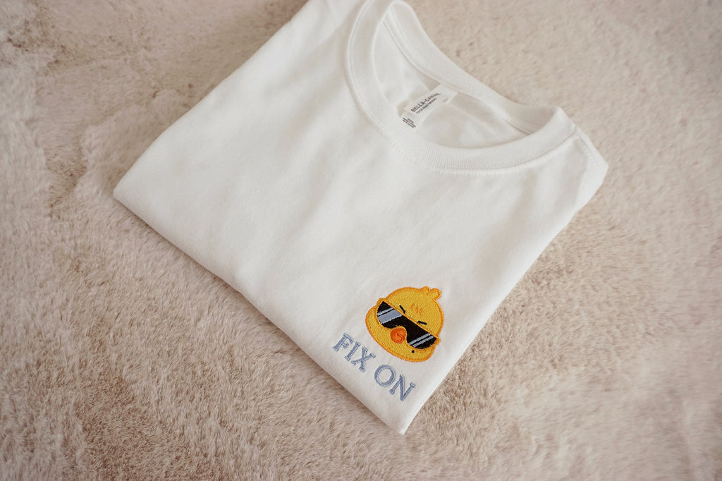 ATZ Blue Fix-On Mingi Bbyongming ATINY on White T-shirt, Unisex