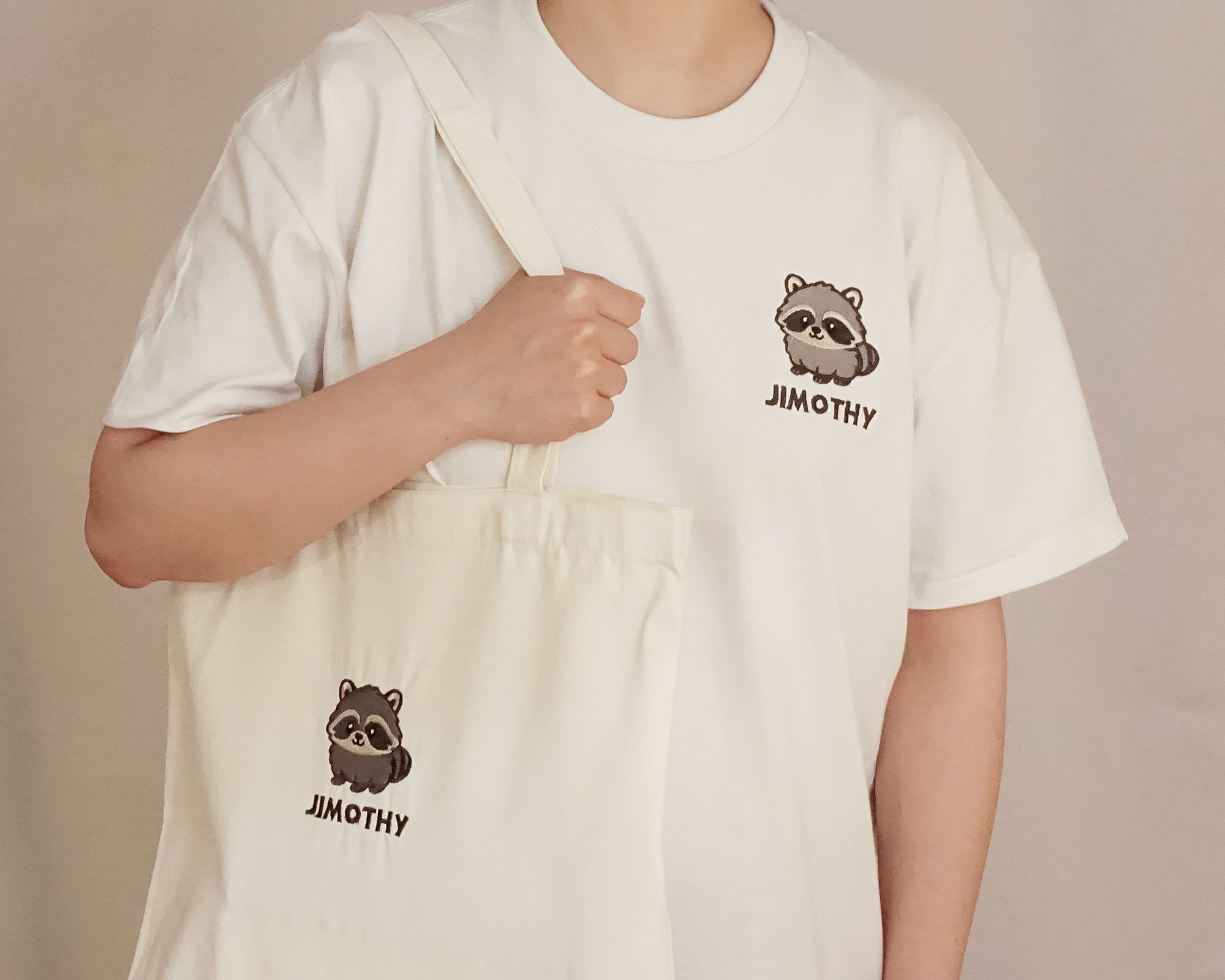 Jimothy Raccoon Shirt, Embroidered Seattle Raccoon UNISEX T-Shirt with NAME, Viral Cute Raccoon Gift, Ballard Short Spine Raccoon Tee