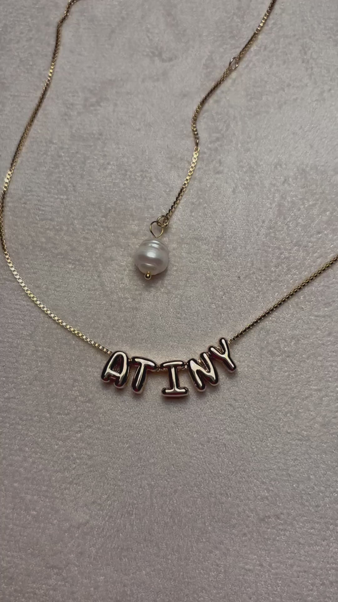 ATINY Bubble Letter Necklace Pirate Pearl Baroque Charm, ATEEZ Kpop Gift